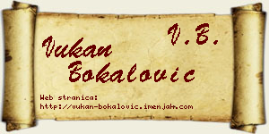 Vukan Bokalović vizit kartica
